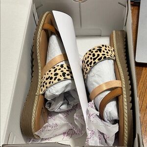 Leopard Print and Tan Women's Sandals